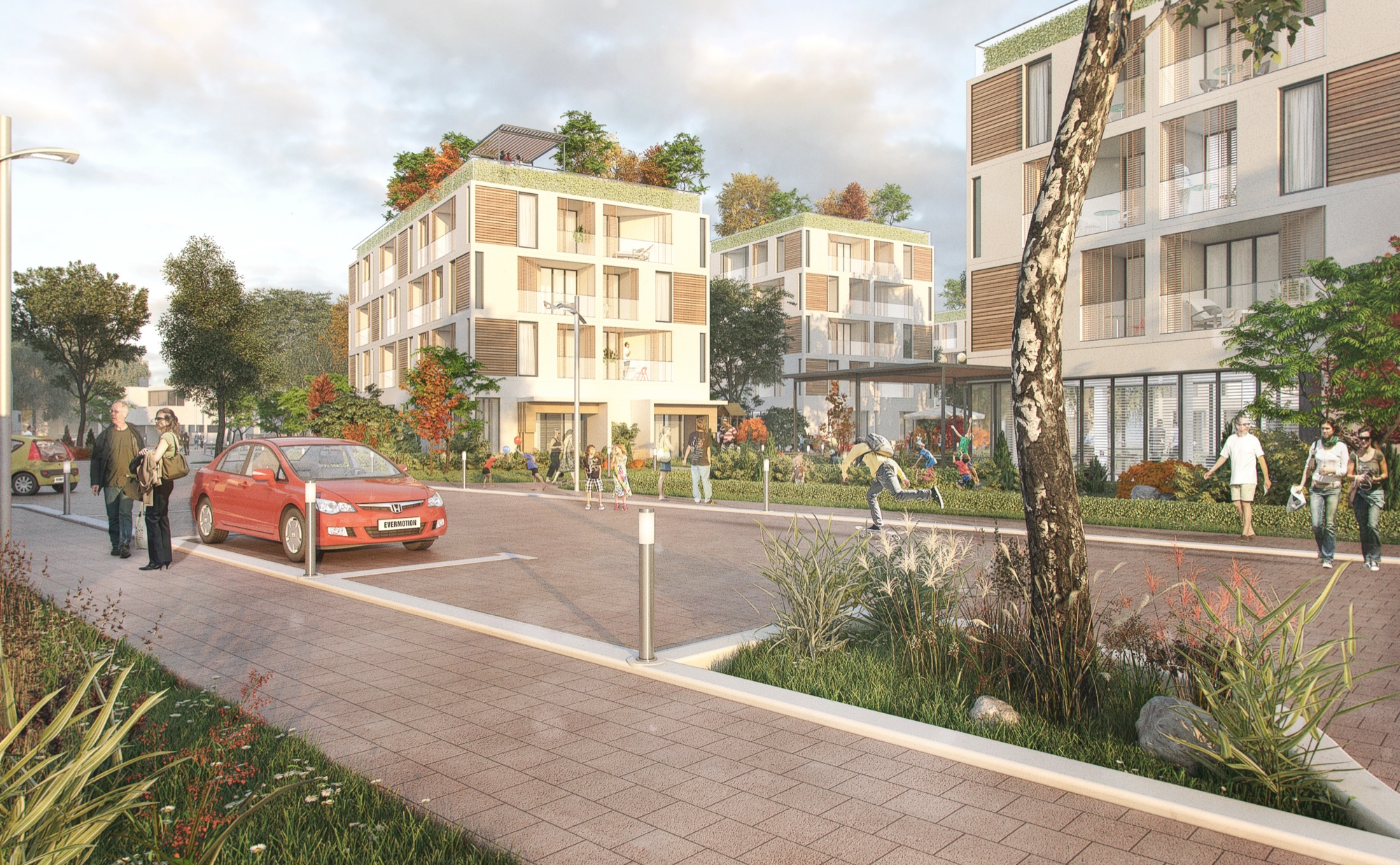 Illustrated mixed-use neighbourhood vision for the Bell McKinnon area